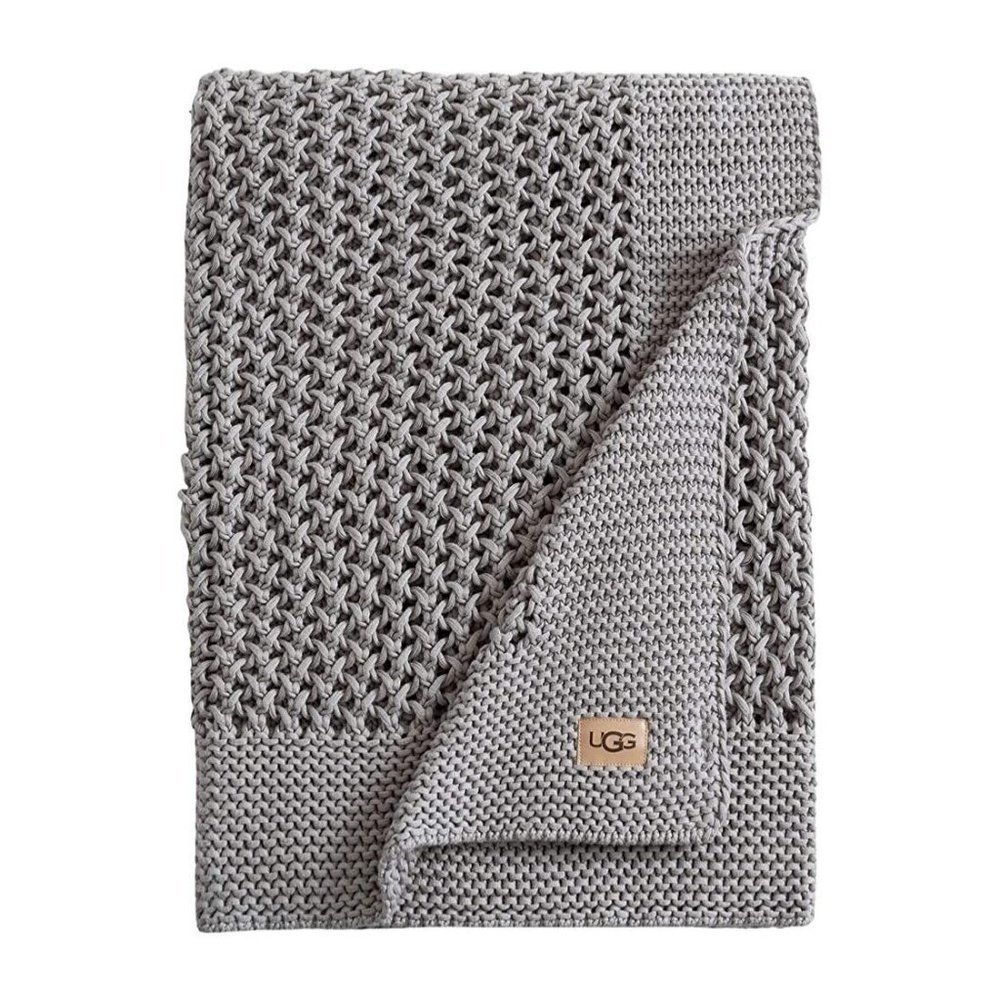 NWT UGG JUANA KNIT COMFY SWEATER WEAVE THROW GRAY 50 X 70 - Picture 2 of 6